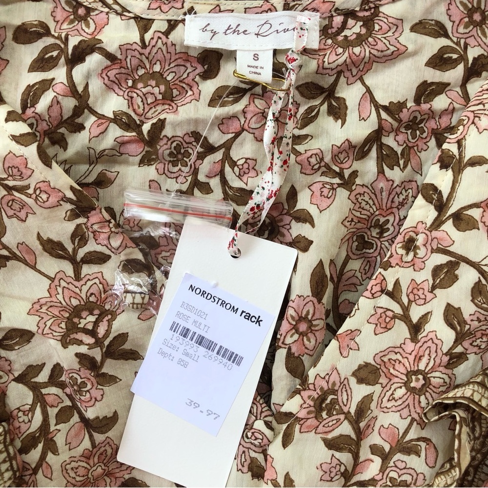 NWT By The River Floral Print V-neck Maxi Dress Size S - Picture 9 of 11